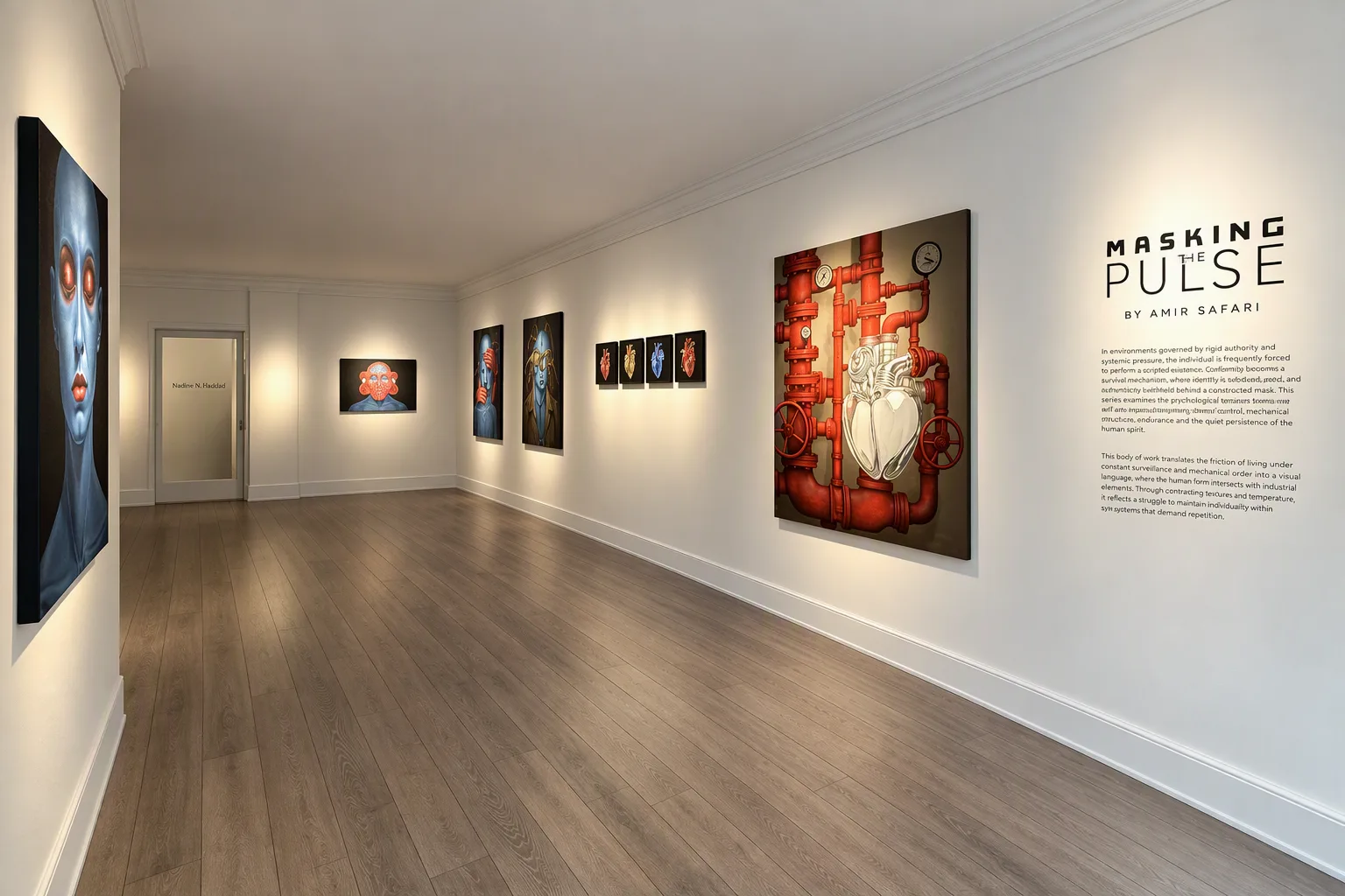 Installation view, Masking the Pulse, Sahar K. Boluki Fine Art Gallery